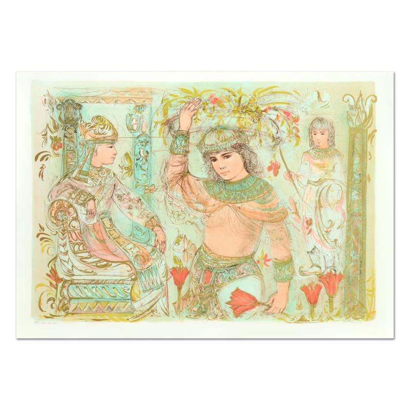 Aida by Hibel (1917-2014): Aida by Hibel (1917-2014). "Aida" is a limited edition lithograph on paper by Edna Hibel (1917-2014), numbered and hand signed by the artist. Includes Certificate of Authenticity. Measures approx. 42"