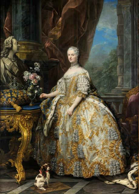 Carle Van Loo - Marie Leszczinska, Queen of France: Artist: Carle Van Loo - Title: Marie Leszczinska, Queen of France - Medium: Fine Art Reproduction Giclee on Canvas - Image Size: Approximately 32 inches x 22.75 inches - Unframed on Unstretched Canvas