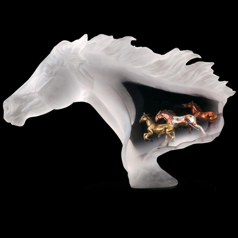 Untamed Spirit by Cantrell, Kitty: Untamed Spirit by Cantrell, Kitty. "Untamed Spirit" is a limited edition mixed media lucite sculpture by Kitty Cantrell. Engraved with the artists signature and number, this piece comes with a certifi