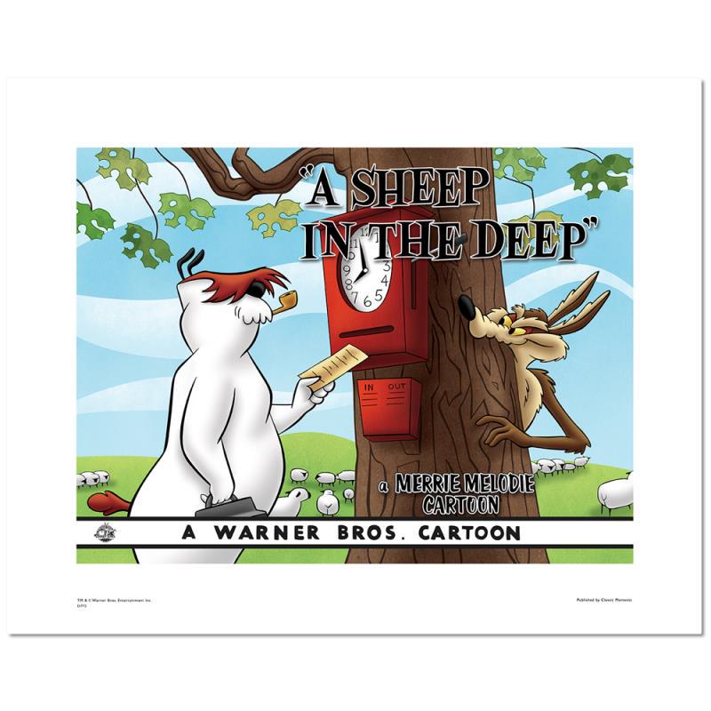 A Sheep In the Deep by Looney Tunes: A Sheep In the Deep by Looney Tunes. "A Sheep In the Deep" is a limited edition giclee on paper from Warner Bros., numbered with hologram seal of Authenticity. This image was originally used as a "lob
