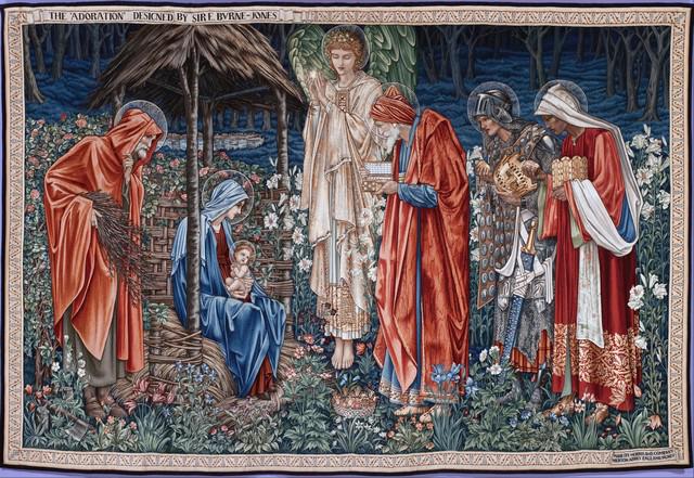 Edward Burne-Jones - The Adoration of the Magi: Artist: Edward Burne-Jones - Title: The Adoration of the Magi - Medium: Fine Art Reproduction Giclee on Canvas - Image Size: Approximately 22 inches x 32 inches - Unframed on Unstretched Canvas - Biog
