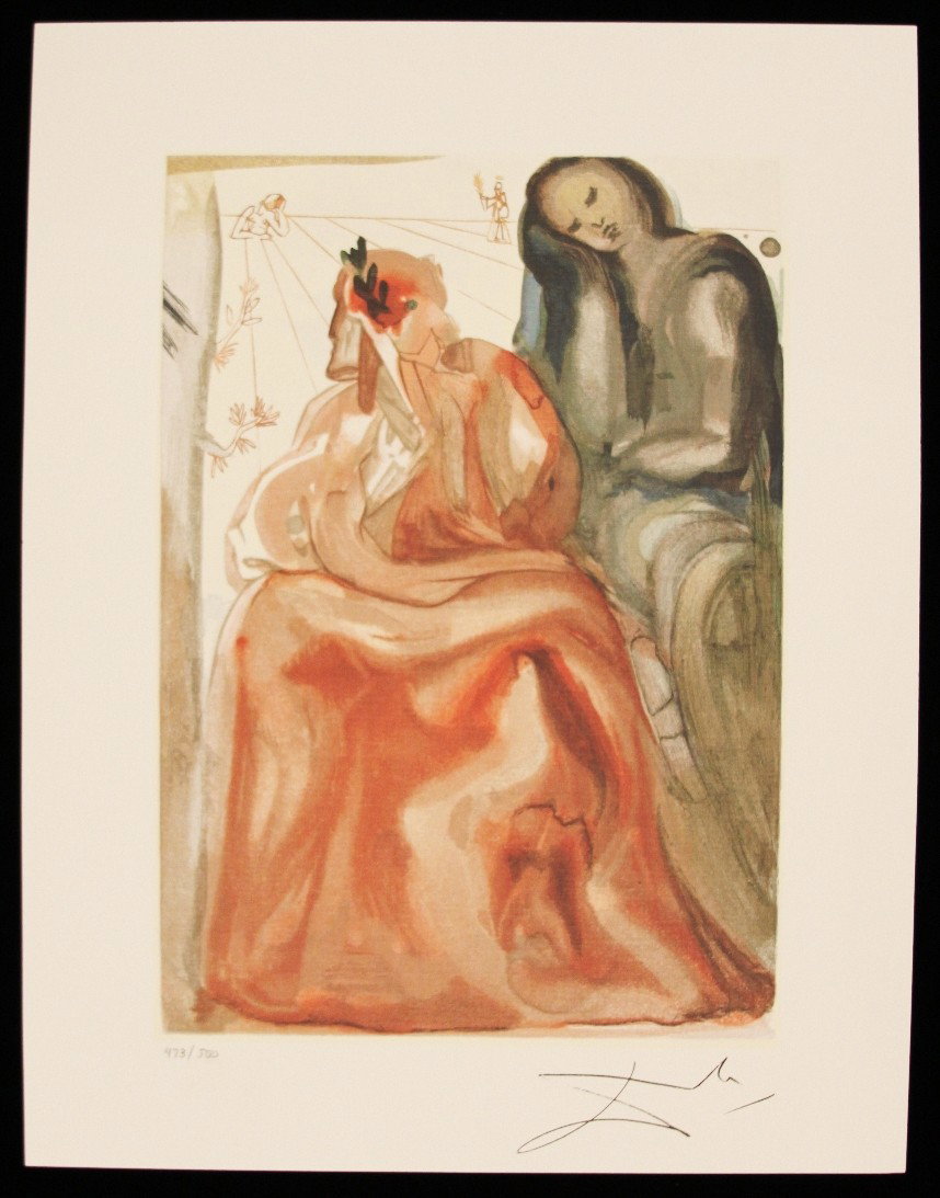 Salvador Dali "Reawakening of Dante" Fine Art Print AP5: "Salvador Dali "Reawakening of Dante" Fine Art Print AP527. Excellent Condition! CL12DE. One fine art print of "Reawakening of Dante" by Salvador Dali. Limited edition hand numbered print of 500 with 