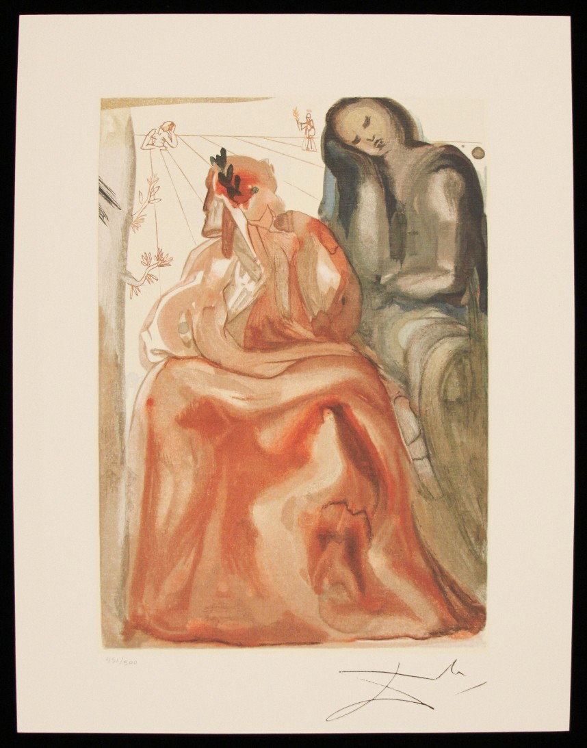 Salvador Dali "Reawakening of Dante" Fine Art Print AP5: "Salvador Dali "Reawakening of Dante" Fine Art Print AP528. Excellent Condition! LU12NE. One fine art print of "Reawakening of Dante" by Salvador Dali. Limited edition hand numbered print of 500 with 