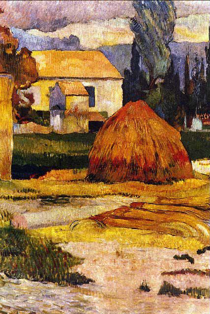 Paul Gauguin - Landscape, Arles: Artist: Paul Gauguin - Title: Landscape, Arles - Medium: Fine Art Reproduction Giclee on Canvas - Image Size: Approximately 20 inches x 13.25 inches - Unframed on Unstretched Canvas - Biography: Frenc