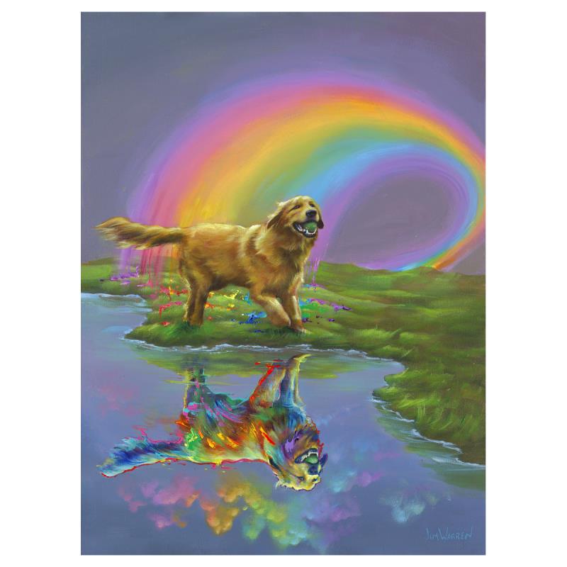 Gold at the End of the Rainbow by Warren, Jim: Gold at the End of the Rainbow by Warren, Jim. "Gold at the End of the Rainbow" is an AP numbered, artist embellished limited edition giclee on canvas by Jim Warren. The piece is hand signed and accom