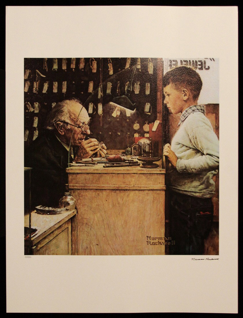 Norman Rockwell "The Watchmaker" Fine Art Print AP: "Norman Rockwell "The Watchmaker" Fine Art Print AP165. Excellent Condition! KF63BC. One fine art print of "The Watchmaker" by Norman Rockwell. Limited edition print of 2500 with Certificate of Authen