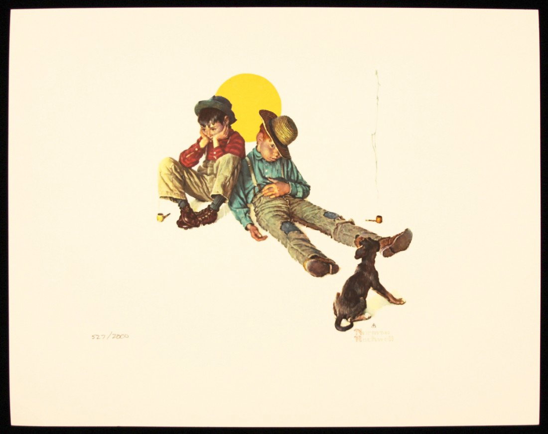 Norman Rockwell "Me and My Pal, Disastrous Daring" Fine: "Norman Rockwell "Me and My Pal, Disastrous Daring" Fine Art Print AP512. Excellent Condition! KL61GS. One fine art print of "Me and My Pal, Disastrous Daring" by Norman Rockwell. Limited edition hand