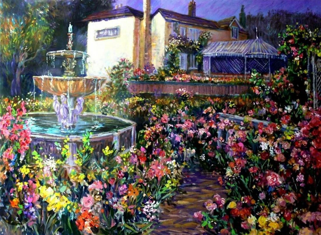 Villa Fontana by Henri Plisson on paper: Serigraph on paper, 24 x 32, unframed w/COA