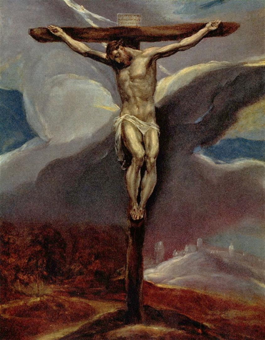 El Greco - Christ at the Cross [2]: Artist: El Greco - Title: Christ at the Cross [2] - Medium: Fine Art Giclee on Canvas - Image Size: Approximately 20 inches x 15.5 inches - Unframed on Unstretched Canvas - Biography: Domenikos Theoto