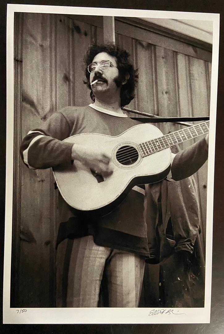 Jerry Garcia w/Pall Mall by Elliot Blinder: A s/n 16.5x11.25" image on 18x12" paper of Jerry Garcia backstage at The Boston Tea Party in 1969, by Rolling Stone photographer Elliot Blinder.