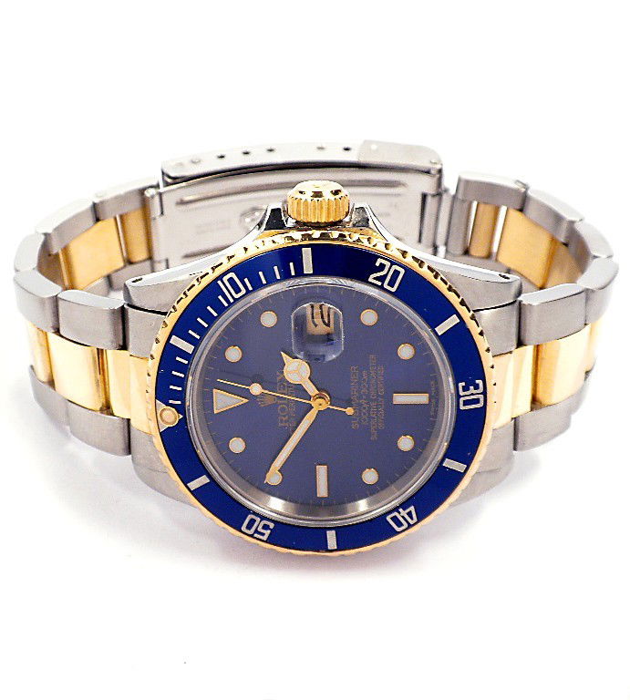 Gents Rolex Two-Tone Submariner Wristwatch A3402: "Gents Rolex Two-Tone Submariner Wristwatch A3402. Excellent Condition! SH1934BE. One gents, hand crafted and machine milled Rolex two tone Submariner wristwatch electronically tested stainelss steel