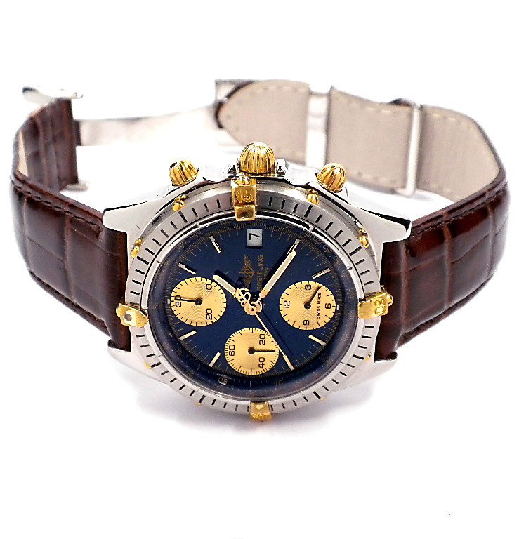 Breitling Two Tone Windrider Chronomat Wristwatch A3395: "Breitling Two Tone Windrider Chronomat Wristwatch A3395. Great Condition! TH6051EM. One gents, Breitling Windrider Chronomat wristwatch electronically tested stainless steel. Case: 40.50mm diameter w