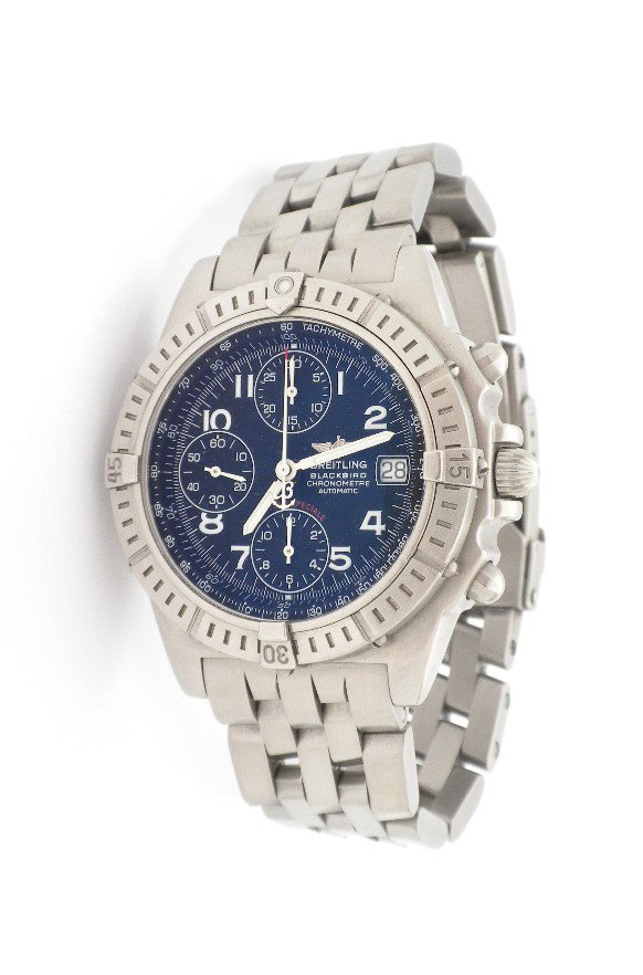 Breitling Special Edition "BlackBird" Chonograph Wristw: "Breitling Special Edition "BlackBird" Chonograph Wristwatch WBS65. Great Condition! IT1042UN. One gents, Breitling Special Edition "BlackBird" Chronograph wristwatch electronically tested Stainless S