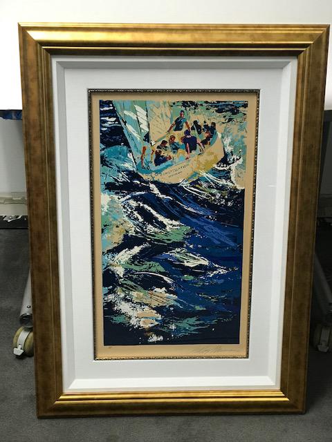 Twelve Meter Yacht Race by Leroy Neiman: Twelve Meter Yacht Race" by LeRoy Neiman (1921-2012) - Hand signed limited edition serigraph AP (Artist Print) - 28" x 38