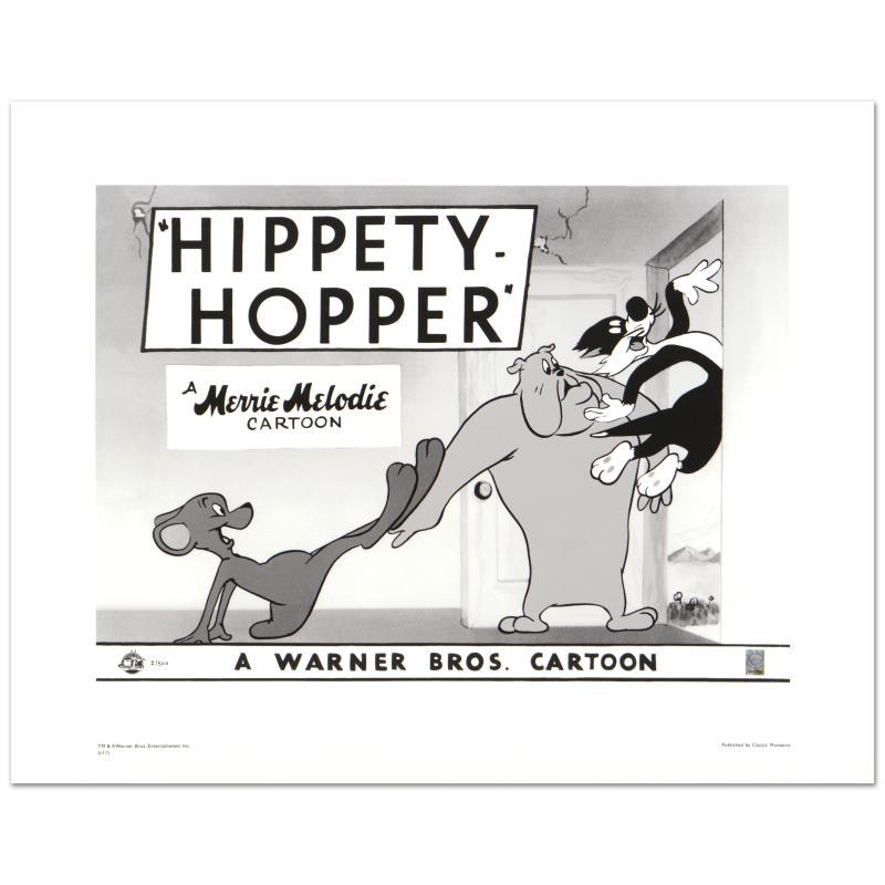 Hippety Hopper by Looney Tunes: Hippety Hopper by Looney Tunes. "Hippety Hopper" is a limited edition giclee on paper from Warner Bros., numbered with hologram seal of Authenticity. This image was originally used as a "lobby card" d