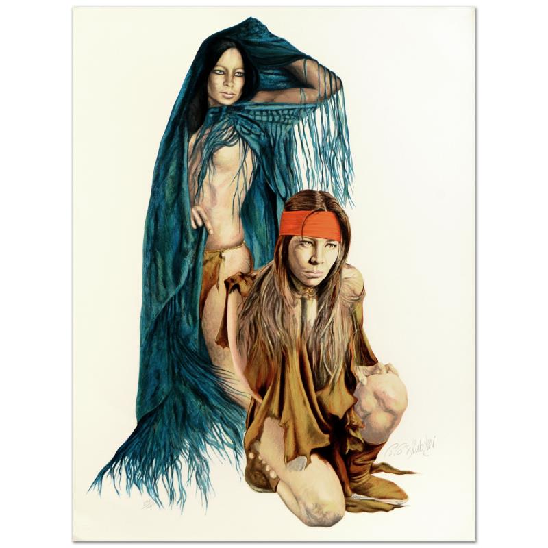 Untitled by Popo & Ruby Lee: Untitled by Popo & Ruby Lee. This is a limited edition serigraph on paper by Popo & Ruby Lee, numbered and hand signed by the artists! Measures approx. 24" x 32" (with border); 21" x 30" (image). ** P