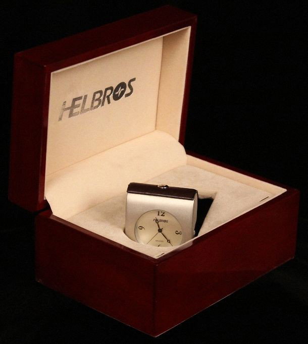 Helbros Clock with Box ED881: Helbros Clock with Box ED881. Excellent Vintage Condition! JG91RD. New in box Stainless steel back Helbros Clock, quartz movement with manufacturers warranty. Thank you for viewing this lot. We are al