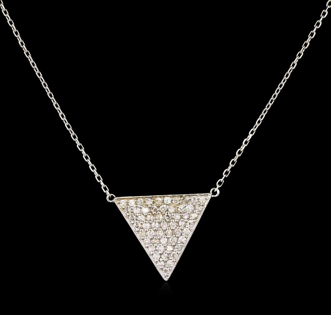 0.75 ctw Diamond Necklace - 14KT White Gold: One necklace featuring: 14KT white gold weighing 5.33 grams containing 55 diamonds with a total weight of 0.75ct.