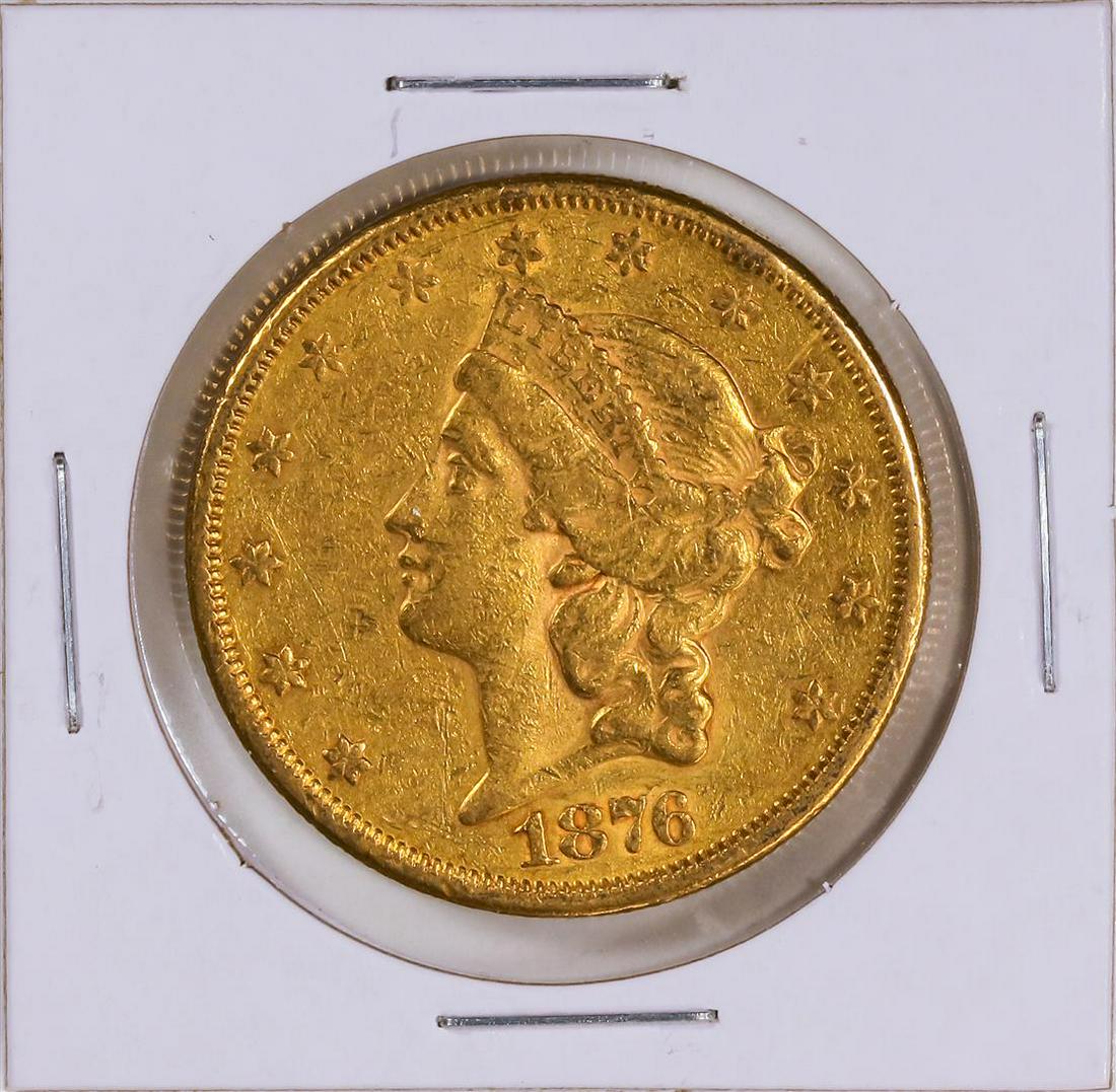 1876 $20 Liberty Head Double Eagle Gold Coin VF: One 1876 $20 Liberty Head Double Eagle Gold Coin VF.