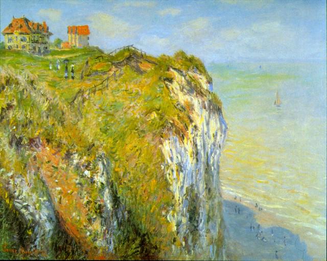 Claude Monet - Cliffs: Artist: Claude Monet - Title: Cliffs - Medium: Fine Art Reproduction Giclee on Canvas - Image Size: Approximately 16 inches x 20 inches - Unframed on Unstretched Canvas - Biography: Claude Monet was b