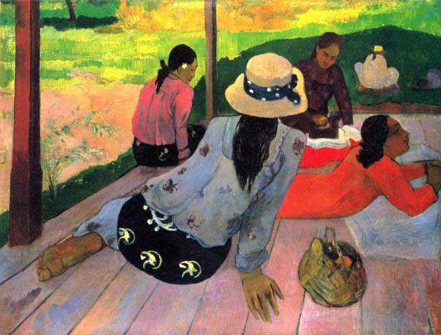 Paul Gauguin - Afternoon Quiet Hour: Artist: Paul Gauguin - Title: Afternoon Quiet Hour - Medium: Fine Art Reproduction Giclee on Canvas - Image Size: Approximately 15 inches x 20 inches - Unframed on Unstretched Canvas - Biography: Fren