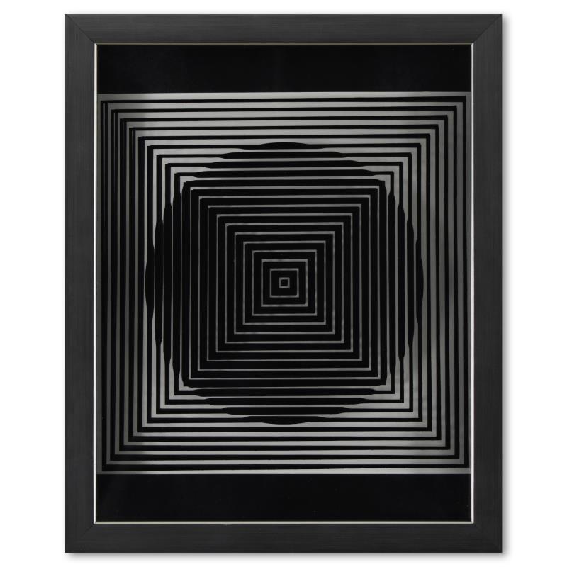 Trois Dimensions Optique de la serie Cinetiques by Vasarely (1908-1997): Trois Dimensions Optique de la serie Cinetiques by Vasarely (1908-1997). "Trois Dimensions Optique de la série Cinetiques" is a dimensional artwork, published in 1973, by Victor Vasarely (1908-1997).