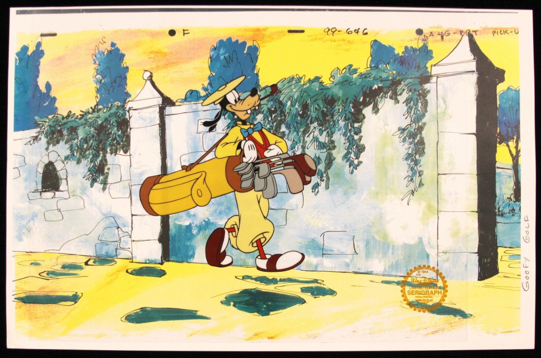 Walt Disney "How to Play Golf" Serigraph Cel DisneySeri: Walt Disney How to Play Golf" Serigraph Cel DisneySeri166. Excellent Condition! LY82PW. One original limited edition fine art serigraph cel from Walt Disney's "How to Play Golf". Comes with a certific