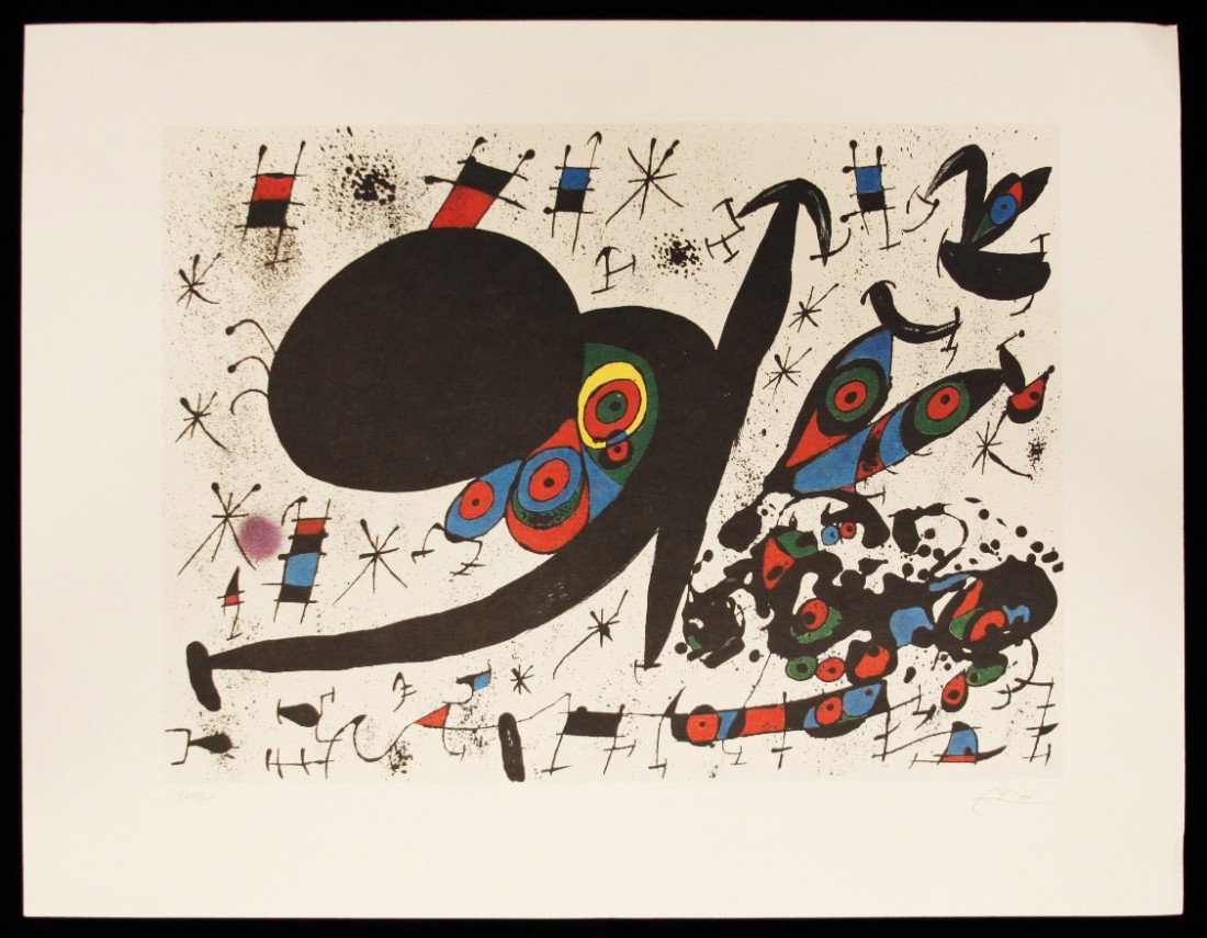 Joan Miro "Hommage to Joan Pratt" Fine Art Print AP496: Joan Miro Hommage to Joan Pratt" Fine Art Print AP496. Great Condition! KC61YR. One fine art print of "Hommage to Joan Pratt" by Joan Miro. Limited edition hand numbered print of 500 with Certificate 