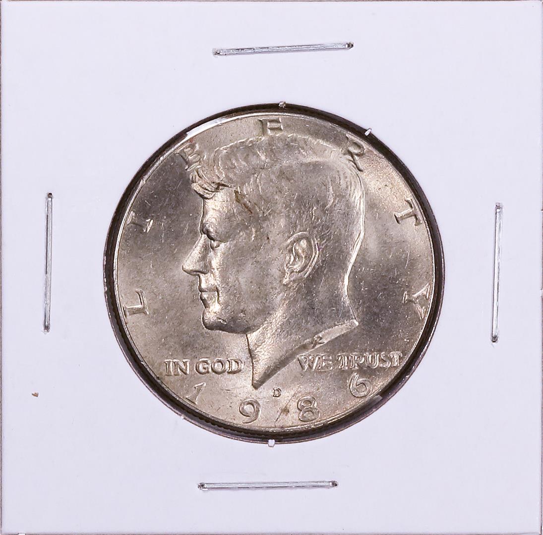 1986 Kennedy Half Dollar Coin: One 1986 Kennedy Half Dollar Coin. Great for any collection!