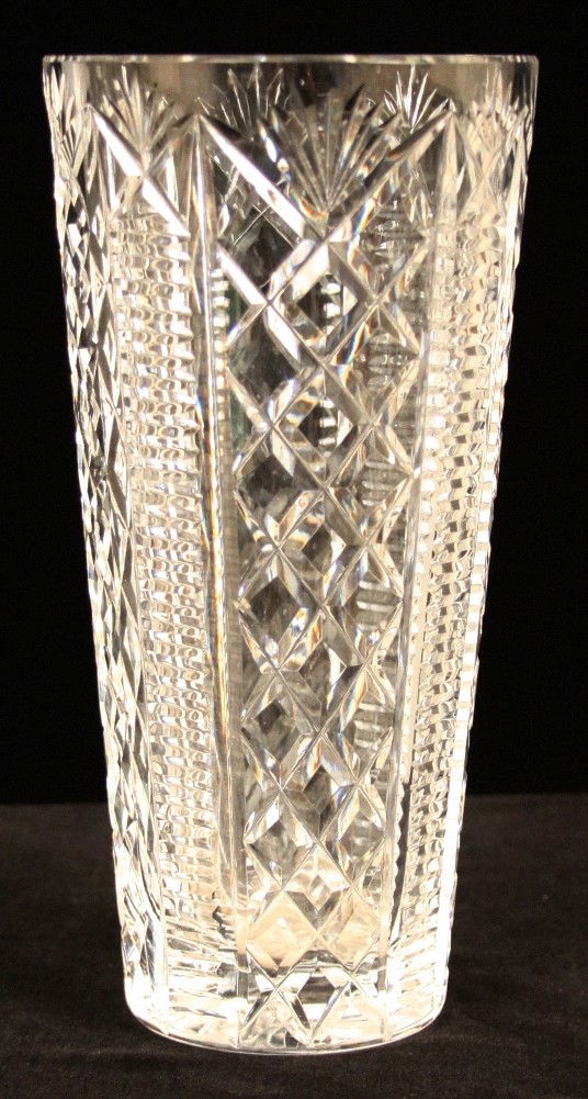 Waterford Hand Cut Crystal Vase in Clare Pattern WBL29 Dec 12, 2011