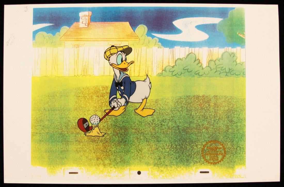Walt Disney "How to Play Golf: Donald" Serigraph Cel Di: "Walt Disney "How to Play Golf: Donald" Serigraph Cel DisneySeri227. Excellent Condition! PZ82FX. One original limited edition fine art serigraph cel from Walt Disney's "How to Play Golf: Donald". Com