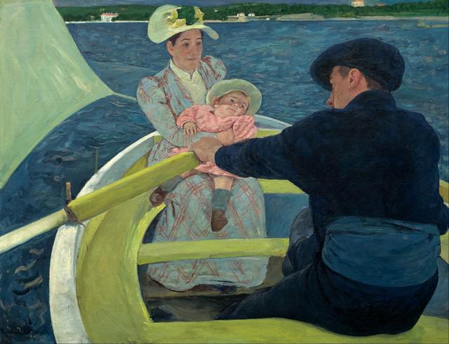 Cassatt - The Boating Party: Artist: Mary Stevenson Cassatt (b. 1844 - 1926) - Title: The Boating Party - Medium: Fine Art Reproduction Giclee on Canvas - Image Size: Approximately 15.5 inches x 20 inches - Framed: Unframed on Un