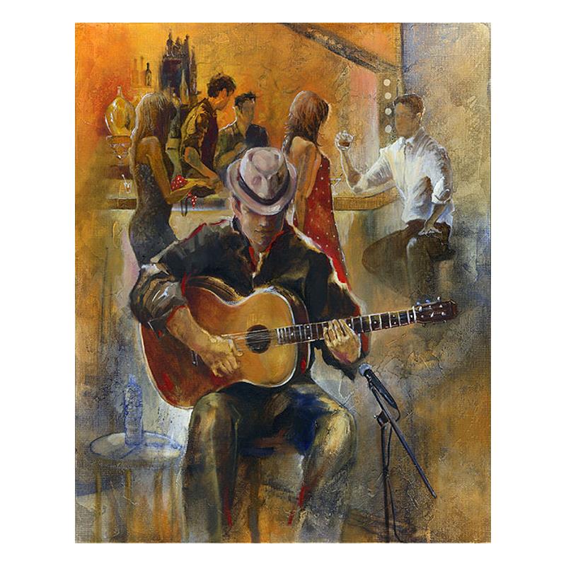 Lounge Singer by Sotskova, Lena: Lounge Singer by Sotskova, Lena. Enter the neo-Classic world of Lena Sotskova! "Lounge Singer" is an artist embellished limited edition giclee on canvas. This piece is numbered and hand-signed by the 