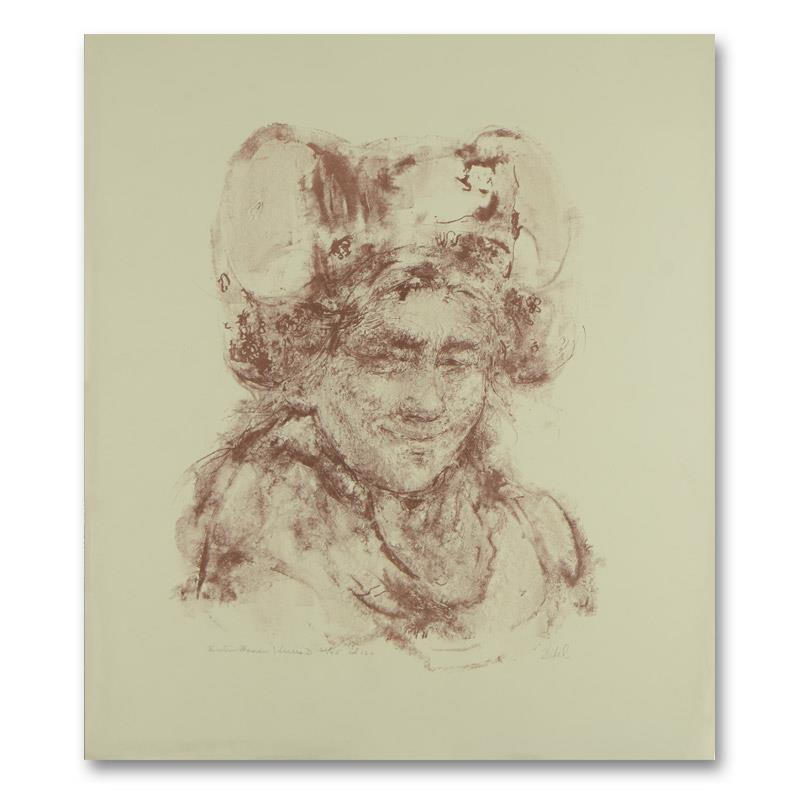 Breton Woman by Hibel (1917-2014): Breton Woman by Hibel (1917-2014). "Breton Woman" is a limited edition lithograph on paper by Edna Hibel (1917-2014), numbered and Hand Signed by the artist. Includes Letter of Authenticity. Measures 