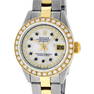 Rolex Ladies 2 Tone MOP Sapphire String Diamond Oyster Perpetual Datejust Wristw