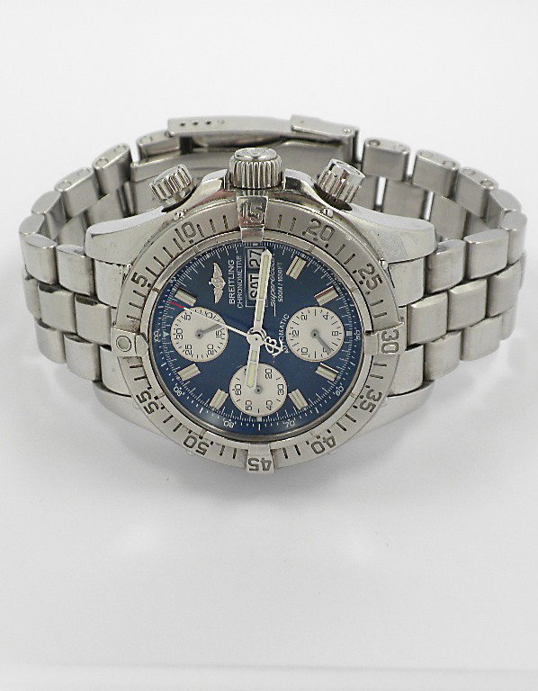 Breitling Stainless Steel Chrono Superocean Wristwatch : Breitling Stainless Steel Chrono Superocean Wristwatch A3422. Great Condition! HU1571JQ. One gents, Breitling Chronograph wristwatch the Superocean electronically tested stainless steel. Case: 42mm di