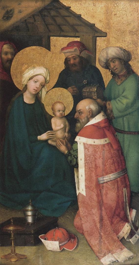 Unknown - The Three Magi Adoring Jesus Christ: Artist: Unknown - Title: The Three Magi Adoring Jesus Christ - Medium: Fine Art Giclee on Canvas - Image Size: Approximately 32 inches x 17 inches - Unframed on Unstretched Canva