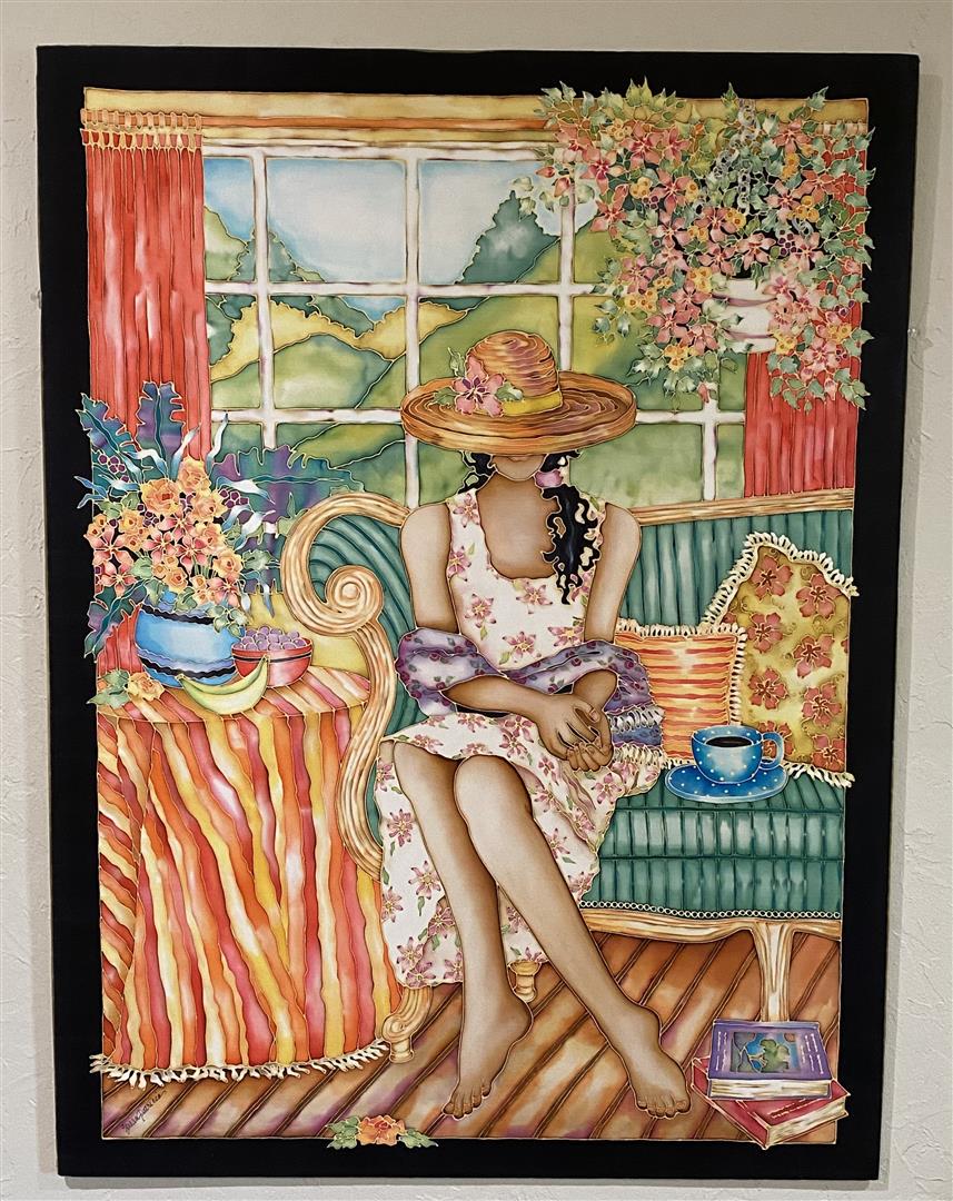 Emma's Room by Susan Patricia: Emma's Room" by renowned Hawaii artist Susan Patricia. An original on silk, 30" x 40