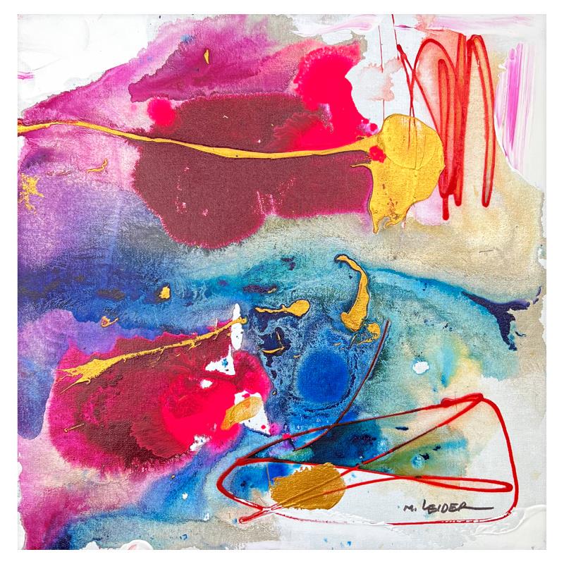 Untitled by Leider Original: This is an original painting, acrylic on canvas by Moshe Leider. The piece is hand signed by the artist and includes a letter of authenticity. Measures approximately 15.5" x 15" (image).