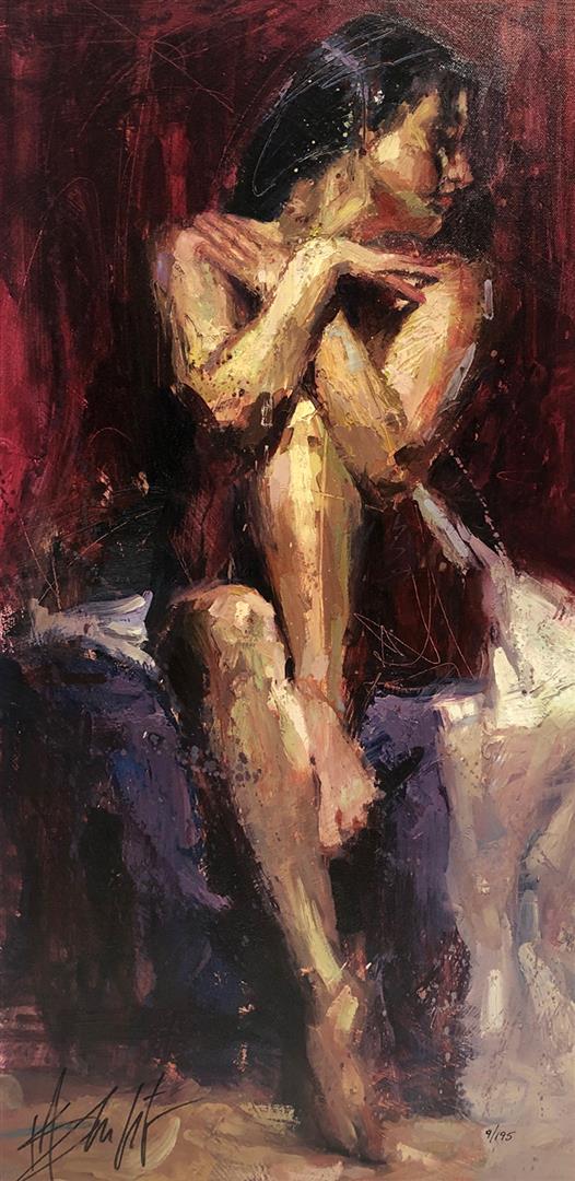 Mystique by Henry Asencio: STRETCHED 26.5"x13" Signed Hand-Embellished Limited Edition Giclee on Canvas with COA