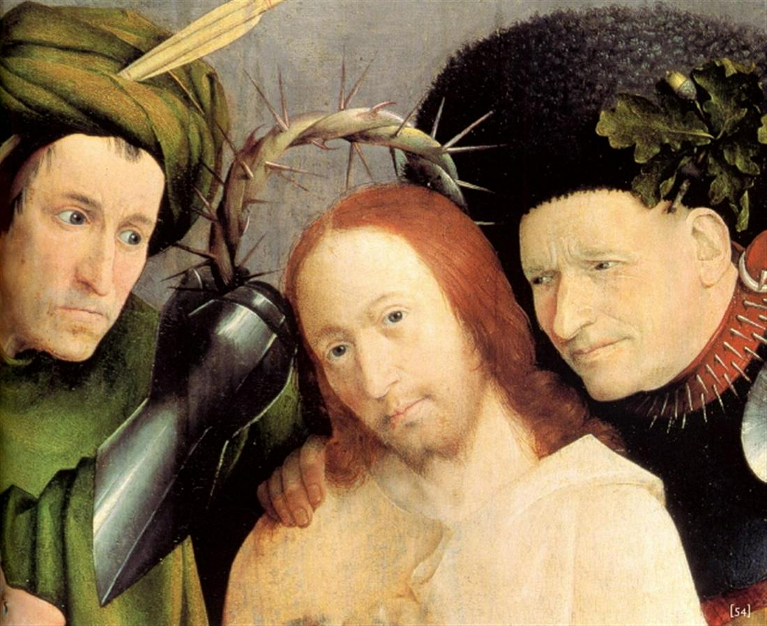 Hieronymus Bosch - Christ Crowned with Thorns [2]: Artist: Hieronymus Bosch - Title: Christ Crowned with Thorns [2] - Medium: Fine Art Giclee on Canvas - Image Size: Approximately 32 inches x 26 inches - Unframed on Unstretched Canvas - Biography: Hie
