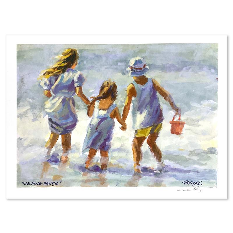 Helping Hand by Raad, Lucelle: Helping Hand by Raad, Lucelle. "Helping Hand" is a limited edition offset lithograph on paper by Lucelle Raad, numbered and hand signed by the artist. Includes Letter of Authenticity. Measures approx.