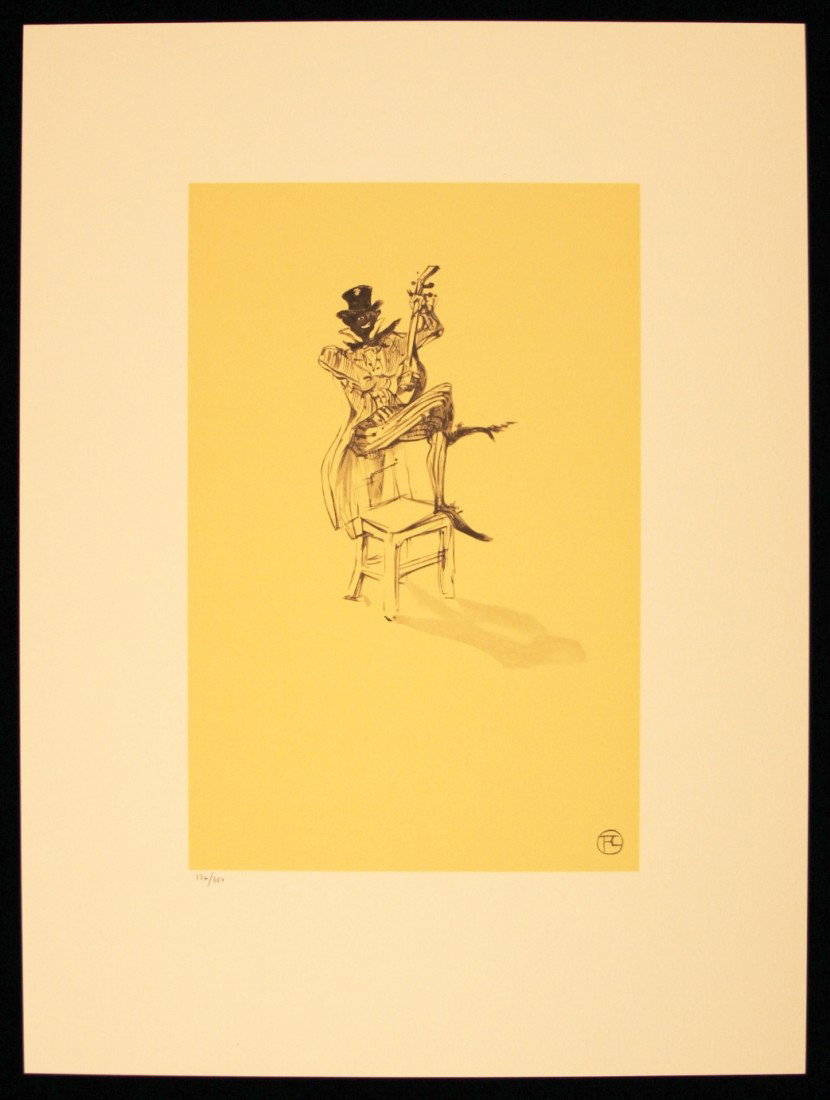 Toulouse-Lautrec "Negre Jouant du Banjo" Ltd Ed Litho A: "Toulouse-Lautrec "Negre Jouant du Banjo" Ltd Ed Litho AP381. Excellent Condition! PW13JC. Rare Limited Edition Crayon Drawn Lithograph of Toulouse-Lautrec's "Negre Jouant du Banjo", one of 39 drawing