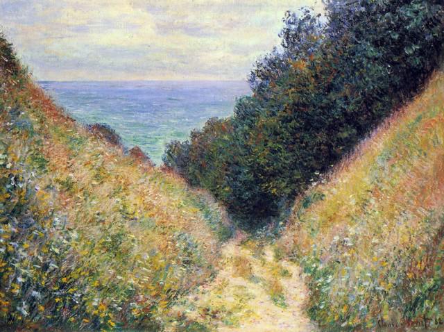 Claude Monet - Pourville #1: Artist: Claude Monet - Title: Pourville #1 - Medium: Fine Art Reproduction Giclee on Canvas - Image Size: Approximately 24 inches x 32 inches - Unframed on Unstretched Canvas - Biography: Claude Monet