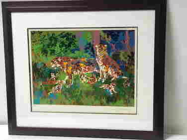 Jaguar Family by LeRoy Neiman (1921-2012) (1 of 4)