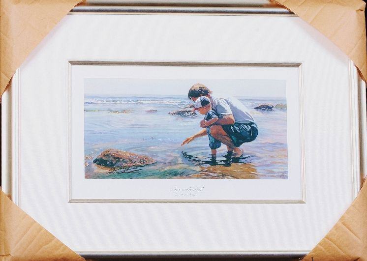Steve Hanks - Time With Dad S/N W/Cert ED276: Steve Hanks - Time With Dad S/N W/Cert ED276 Brand New! ST89MF. Steve Hanks - Time With Dad. Signed in black pen. Print is 7.5 by 15". Gallery framed. - Thank you for viewing this lot. We are always a
