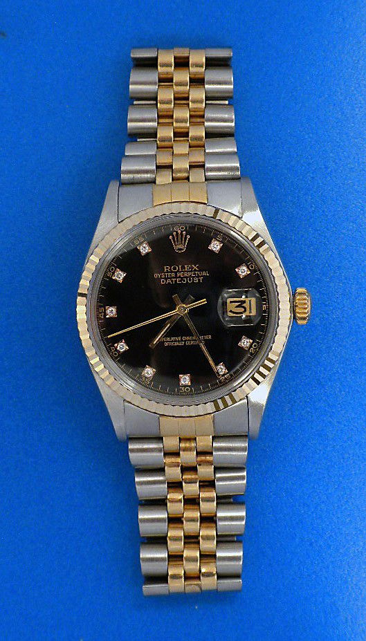 Gents Rolex Two-Tone DateJust Model Watch ML13: Gents Rolex Two-Tone DateJust Model Watch ML13. Great Condition! LU1012FR. One gents, hand crafted and machine milled Rolex two-tone DateJust wristwatch electronically tested stainless steel and 14KT