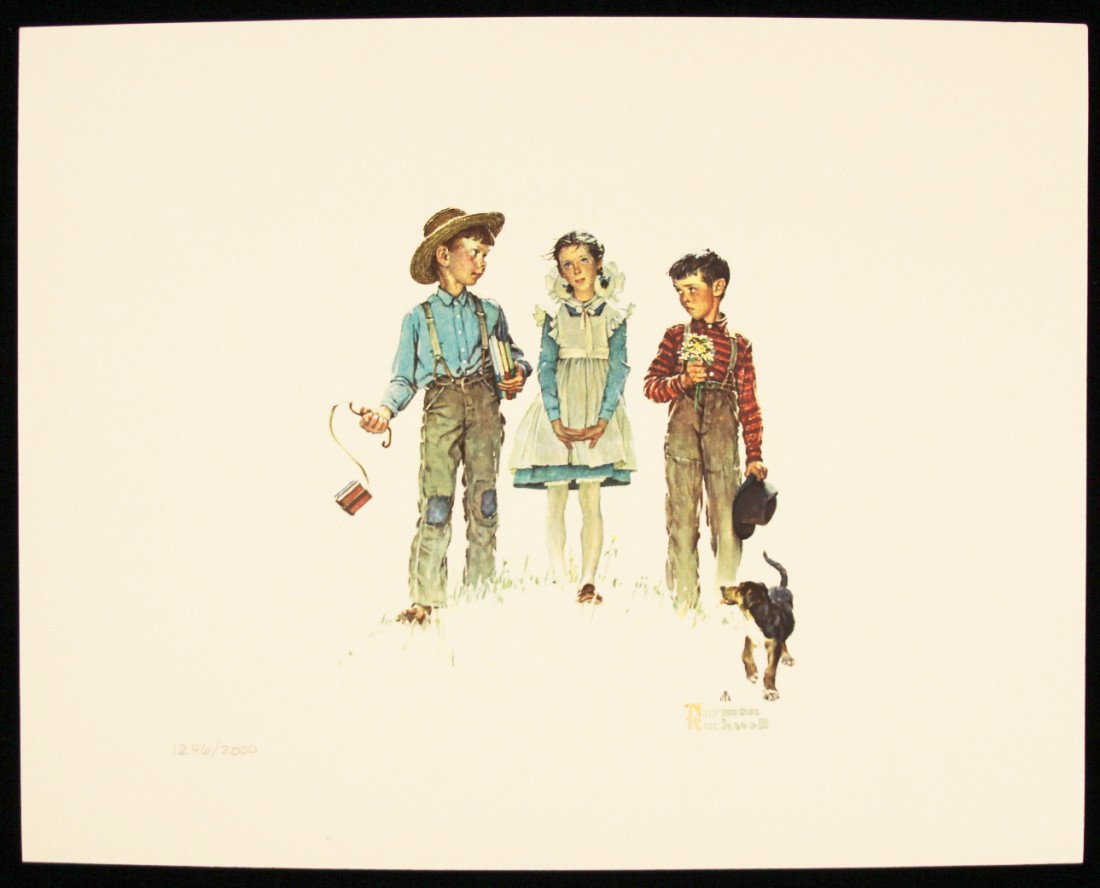Norman Rockwell "Young Man's Fancy" Fine Art Pring AP53: Norman Rockwell Young Man's Fancy" Fine Art Pring AP533. Excellent Condition! ST12AN. One fine art print of "Young Man's Fancy", a part of the "Me and My Pal Suite" by Norman Rockwell. Limited edition