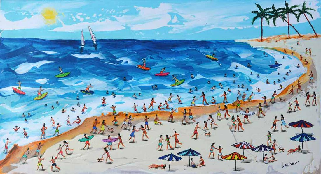 LEVINA **UNTITLED ** SIGNED: LEVINA **UNTITLED ** SIGNED. Artist: Lisa Levina - Title: Untitled - Medium: Giclee on Canvas - Signature: Hand-signed by the Artist - Limited Edition: 45 - Image Size: Approximately 11 ¼ inches x 20