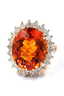 14KT Yellow Gold Citrine, Sapphire and Diamond Ring A36